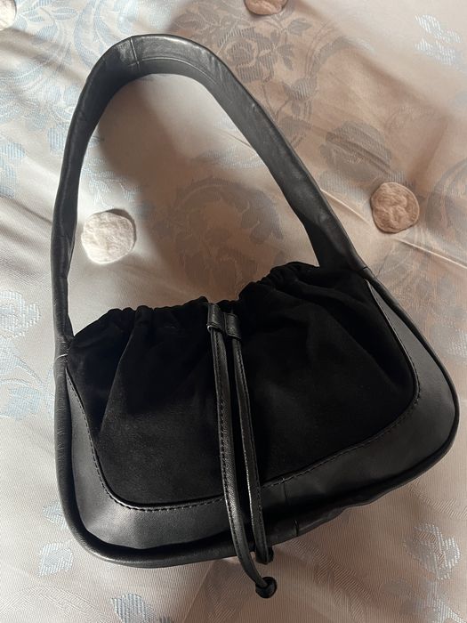 Urbancode, geantă mică, neagră, piele naturală & piele întoarsă