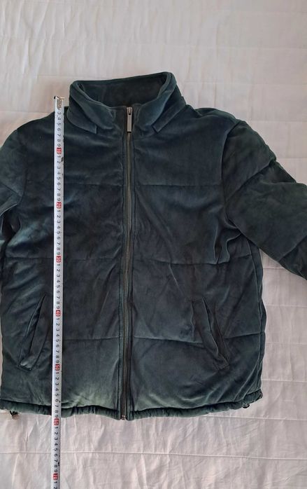 Зелено дамско кадифено яке