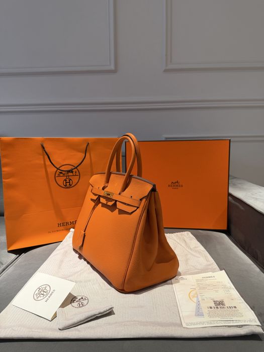 Hermès Birkin 35 - Orange - Hardware Auriu