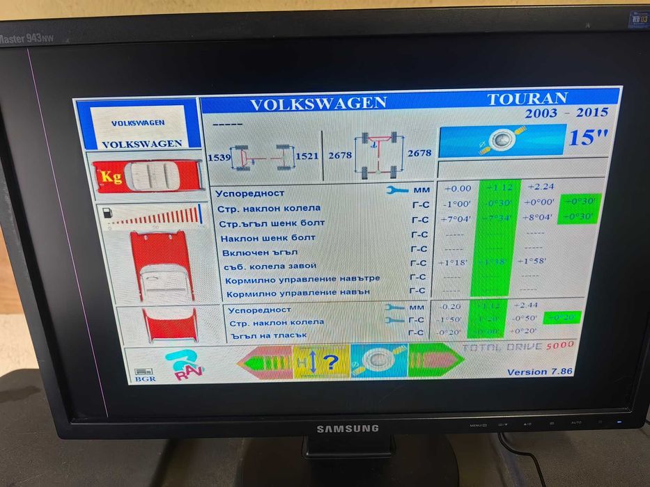 Стенд за реглаж сходимост преден и заден мост