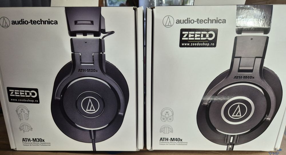 Casti podcast Audio-Technica ATH M40X + M30X