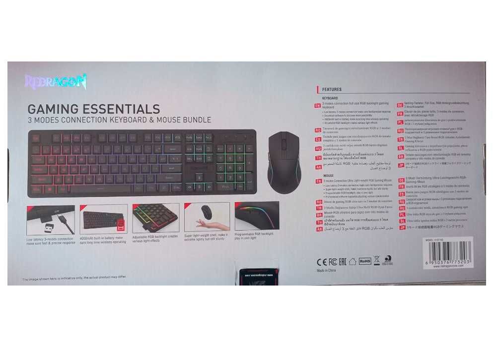 Redragon S107KS  3 ВИДА ПОДКЛЮЧЕНИЯ мембранная  клавиатура + мышь
