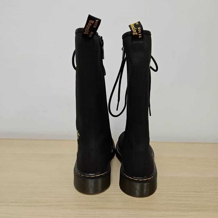 Ботуши/кубинки Dr. Martens 1914 Y Vonda Red Roses Floral Black Boots