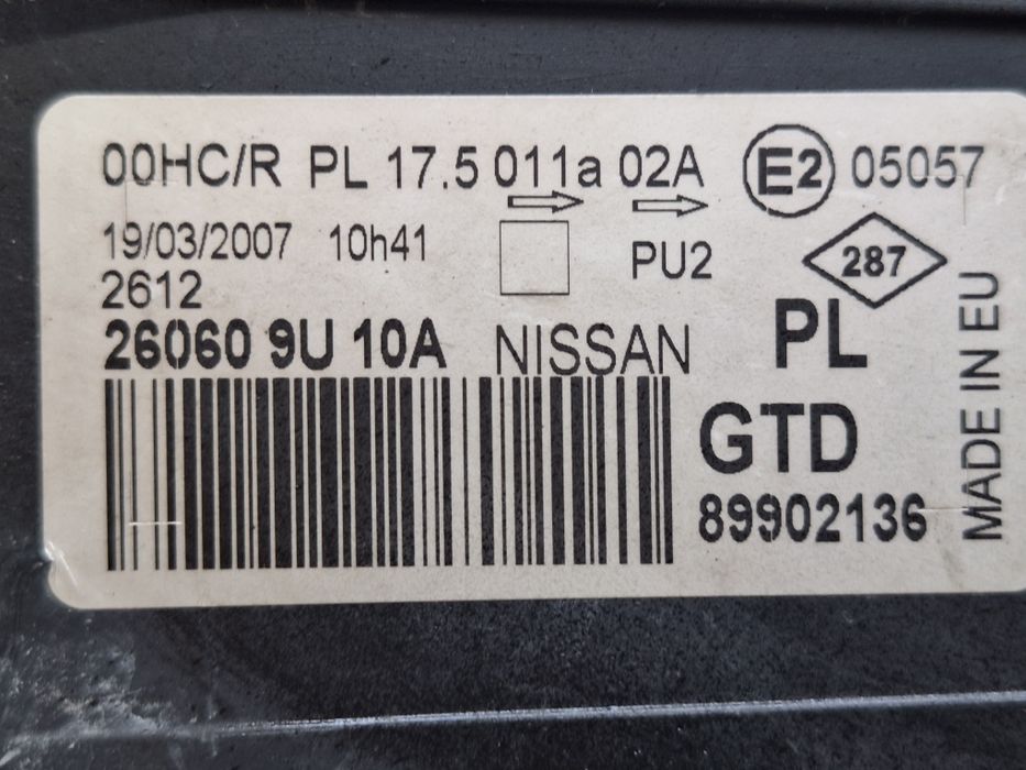 Ляв Фар Оригинален За Nissan Note 2005-2009 Година Нисан Ноте