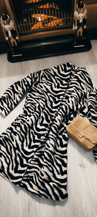 Pardesiu/blazer boho Zebra Print, mărime M-L, 100%bumbac