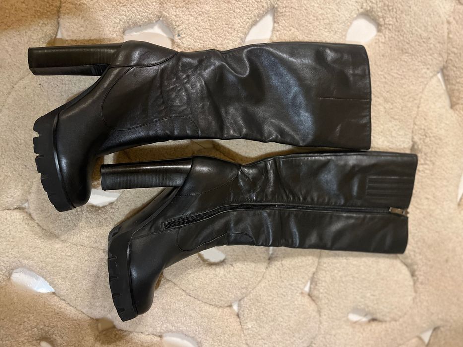 Cizme ușor îmblănite Piele naturală Glossy