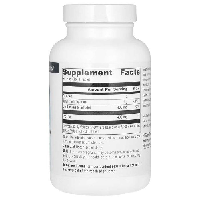 Source Naturals, инозитол и холин, 800 мг, 100 таблеток