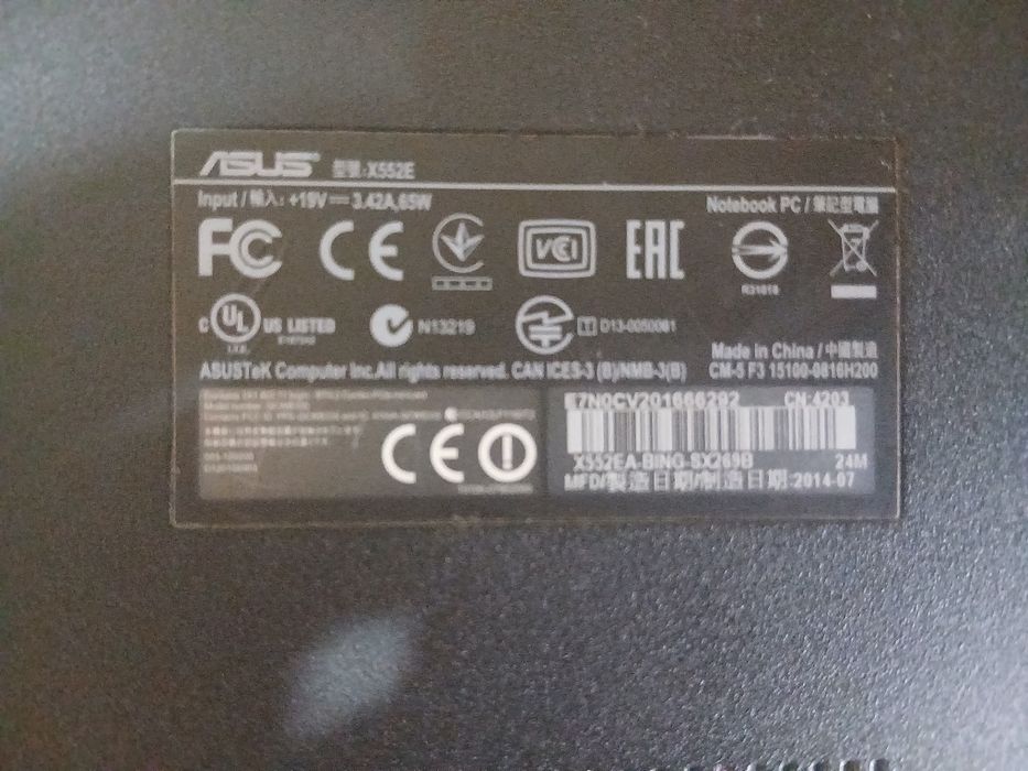 Laptop ASUS x552e