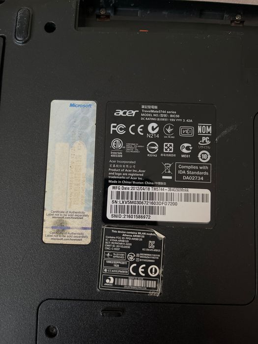 Лаптоп Acer travel mate 5744