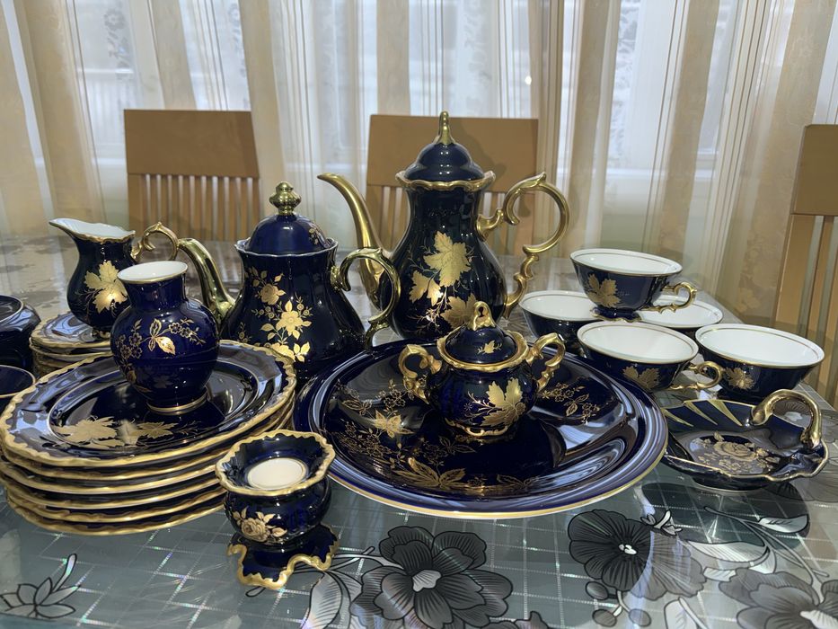 Tirschenreuth bavaria 22 karat gold echt cobalt set