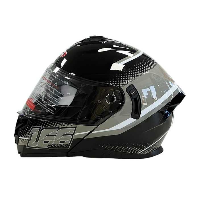Mодуларна каска за мотор черно/неон