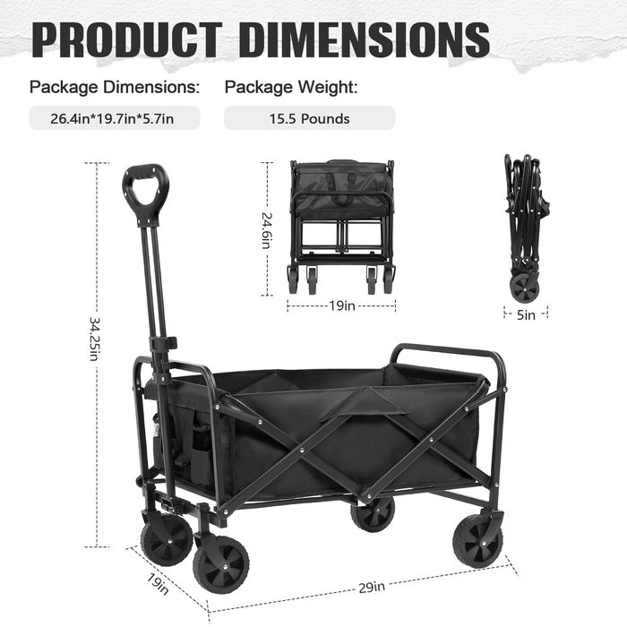 Сгъваема транспортна количка , помощна количка за багаж , плаж къмпинг