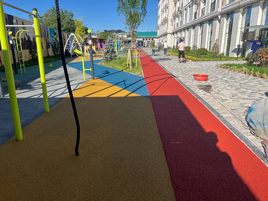 Bolalar o’yingohi uchun quyma rezina qoplama, резиновое покрытие детск