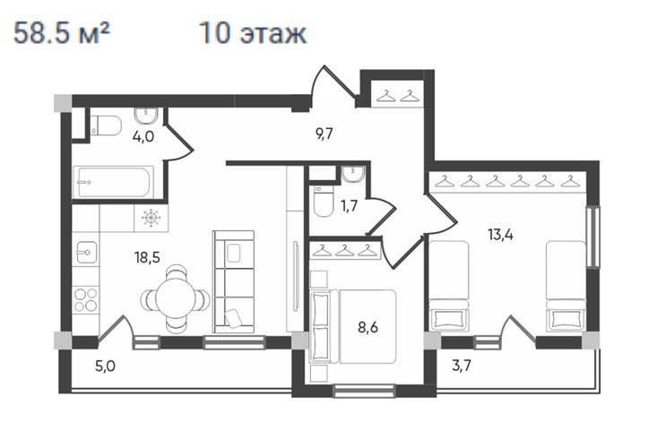 Parkent Plaza Продается 3 комнатная квартира коробка  Aviator Korzinka