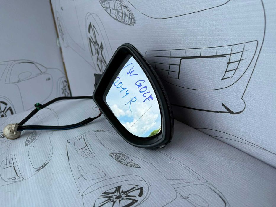 Oglindă Dreaptă 6 PINI VW Golf 7 2014 / 2012-2020 / Cod OEM 5G2857508AF (5C2)