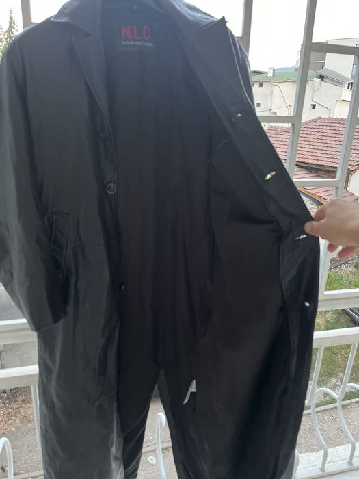 Кожен шлифер XL