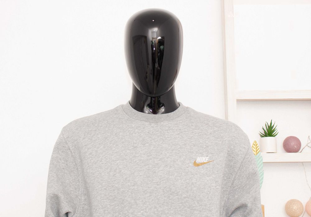 Nike оригинален мъжки пуловер сив суичър овърсайз S