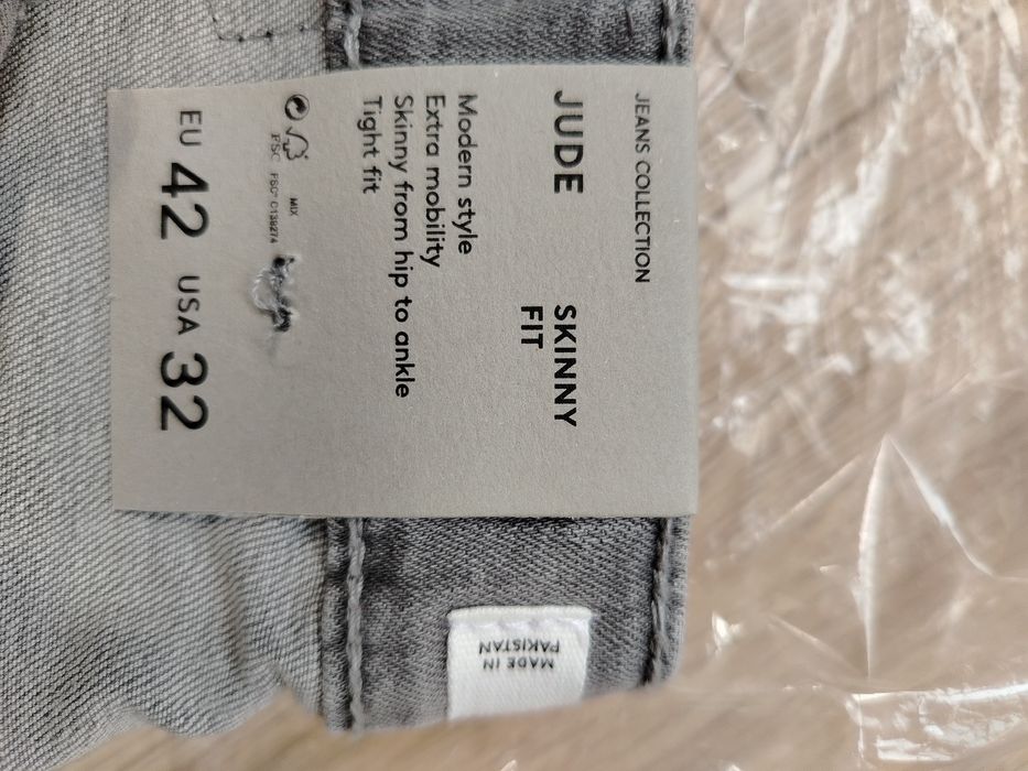 Три чифта чисто нови мъжки дънки Манго Mango 42 skinny fit