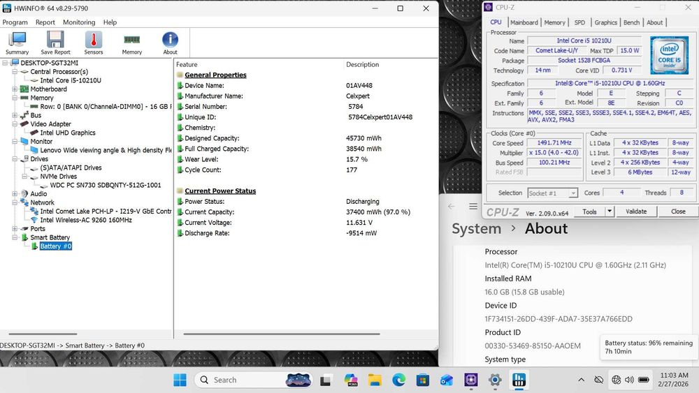 Laptop Lenovo Thinkpad L14 Gen 1 i5-10210U 16GB 512GB SSD Windows 11