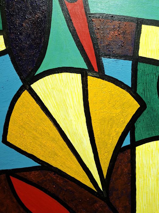 ,,Тих бял Дунав ",акрил върху платно,120см х 120см, оригинал