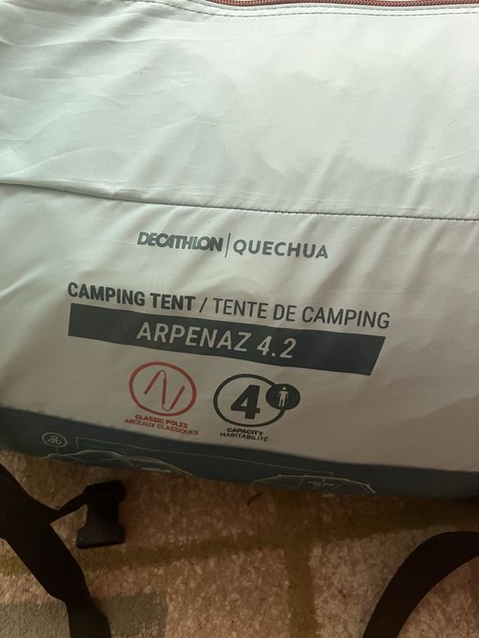 Quechua палатка с рейки за къмпинг Arpenaz 4.2, 2 спални, 4-местна