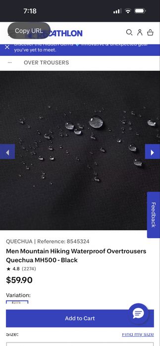Трекинг панталон  Quechua MH500 водоустойчив