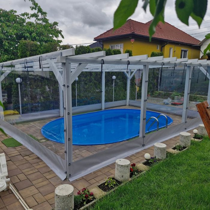 Închidere terasa foișoare cu folie transparenta de cristal