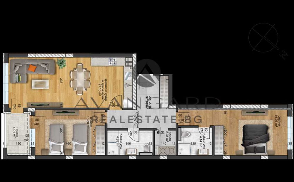 оф.23557 Тристаен апартамент в малка сграда до Гребна база