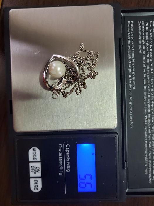 AG188, set argint 925, nou/marcat, inima și perla