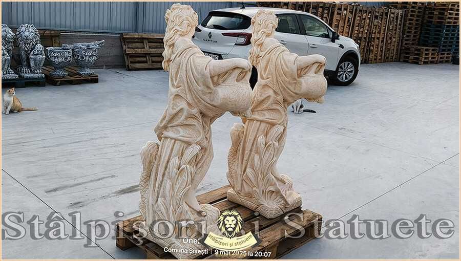 Statuetă domnița cu ulcea, galben patinat, model S16.