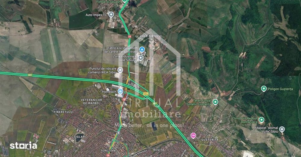 Teren imprejmuit de inchiriat in Sibiu, 2000 mp curent 380 V