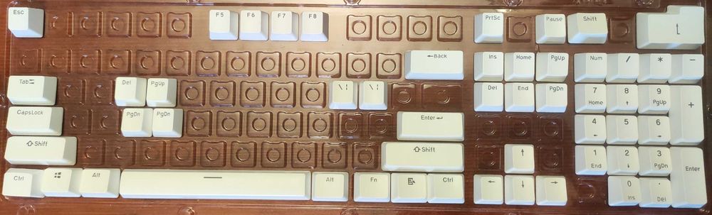 Set Keycaps Taste roz-alb double shot PBT si set incomplet