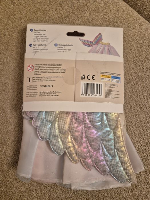 Costum zana fetita, set aripi + tutu, nou, 3-6 ani