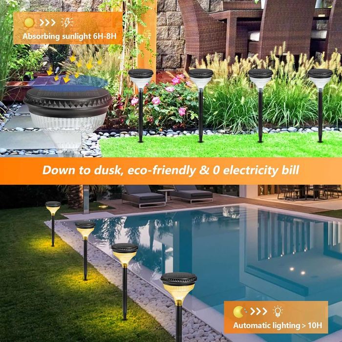 ECOWHO LED Соларни лампи за градина, 4 броя