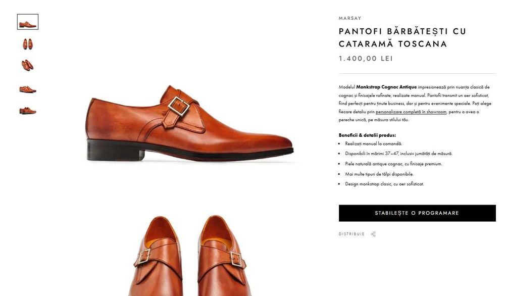 Pantofi monk 42.5 43 de lux Daniel Kenneth piele naturala lucrati man