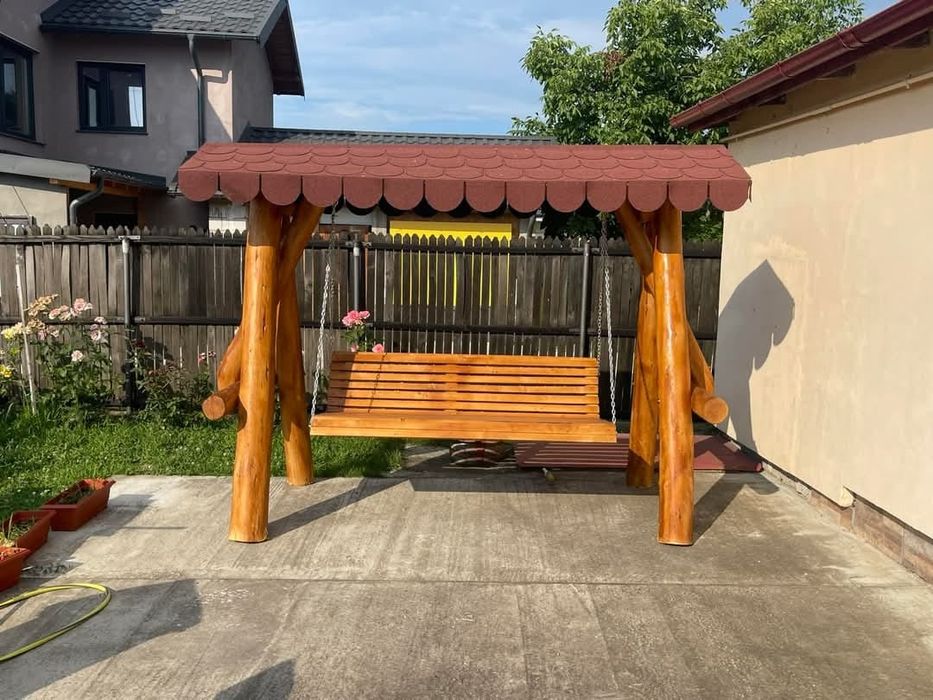 Leagan rustic din lemn