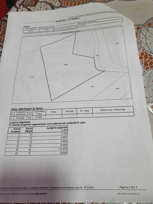 Teren intravilan 2500 mp, 18 ml deschidere, utilități, Cimpa – Petrila