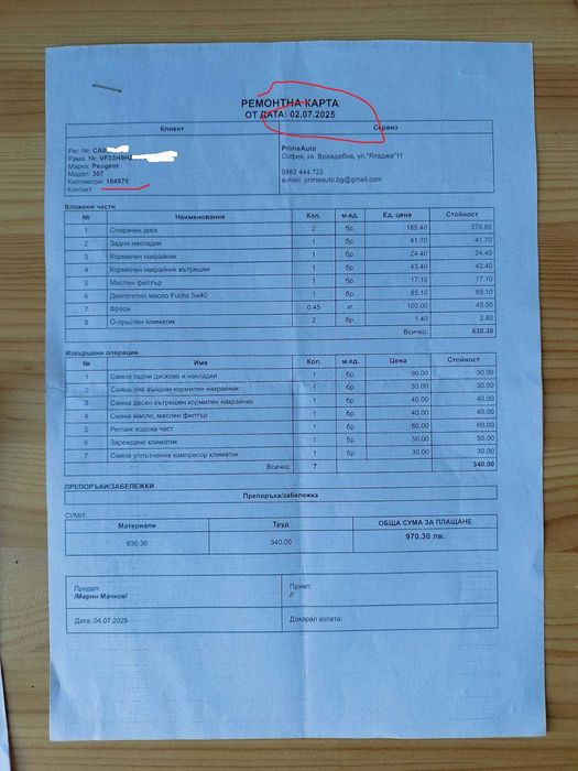 Pеugeot 307 SW на части