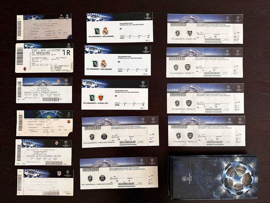 Колекция Билет UEFA Champions League, 9 билета