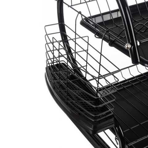 Двуетажна сушилня за съдове,  поставка за чаша и тава за отцеждане