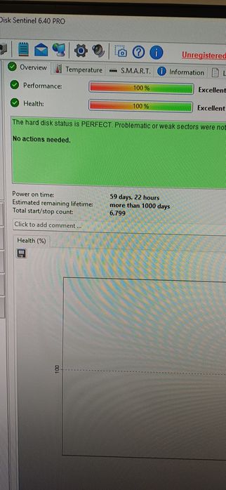 HDD laptop HGST 500GB - 100% health