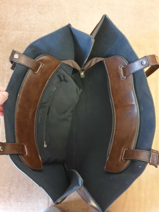 Geantă piele ecologică culoare maro închis