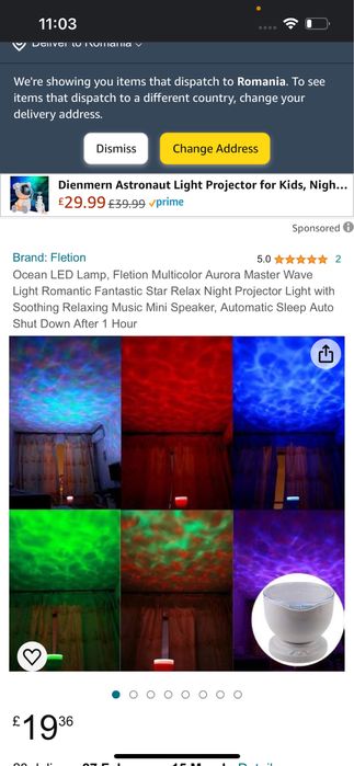 Proiector cu sunete albe , jocuri de lumini