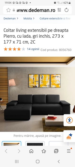 Colțar extensibil cu ladă