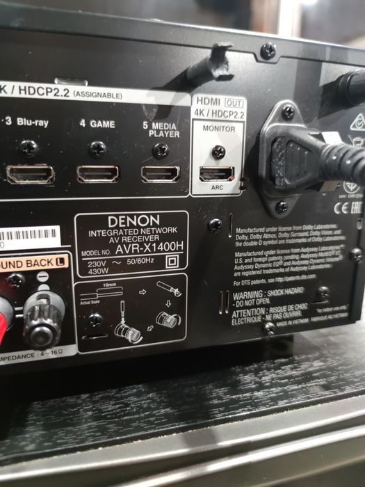 Denon AVR-X1400H – 7.2-канален AV ресийвър с Dolby Atmos / DTS:X /HDMI