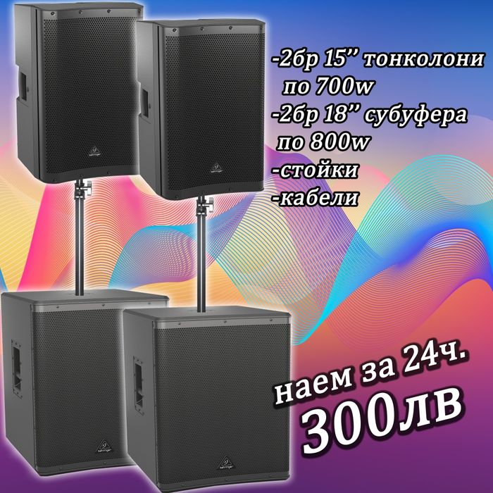 Озвучаване под наем, тонколони и техника