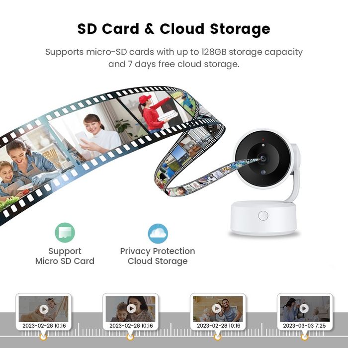 Tuya Smart 5MP WiFi IP PTZ 360° камера с бутон за интерком