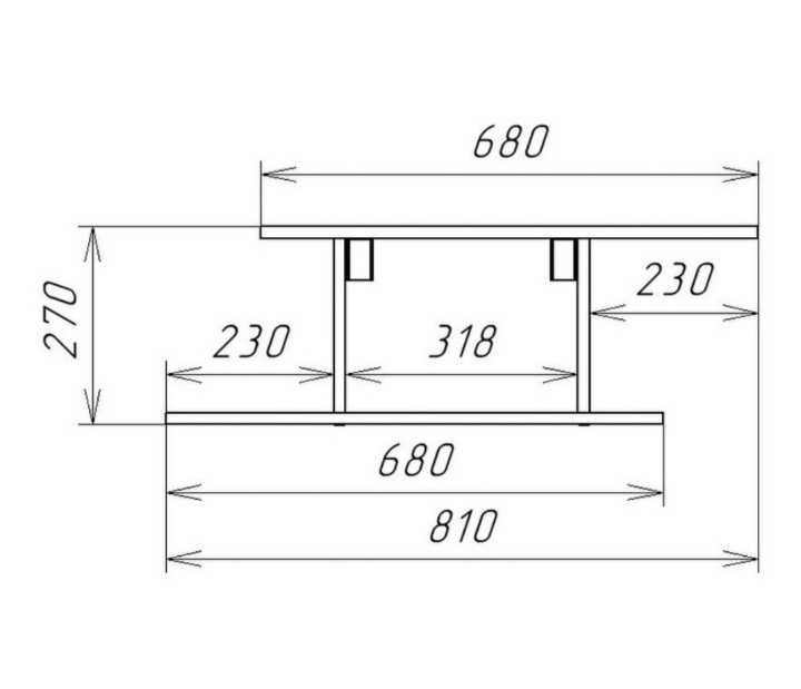 Настенная полка с перегородками ЛДСП