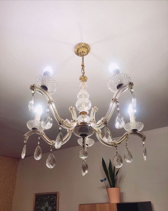 Кристален ретро полюлей с 5 свещи