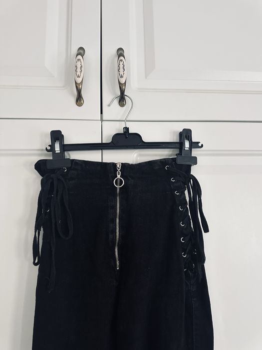 Blugi negri , elastici , cu talie inalta , masura Xs / S